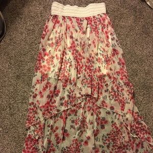 BB Couture Boho High Low Hi Lo Floral Skirt SM New